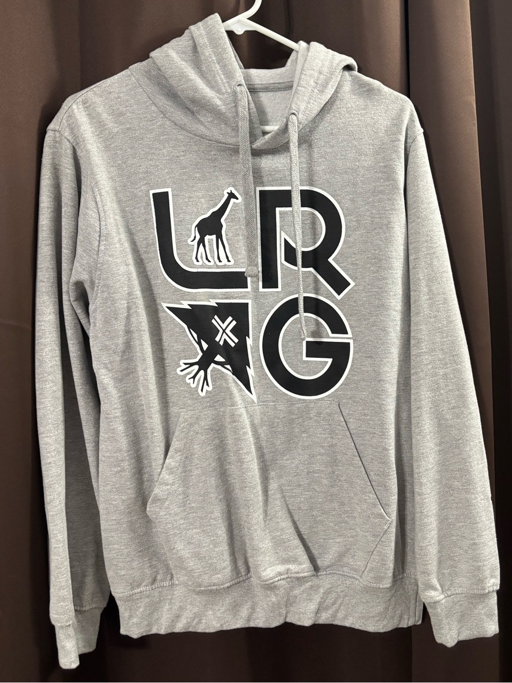 Lrg Men's Light Gray Crewneck Hoodie with Black Logo